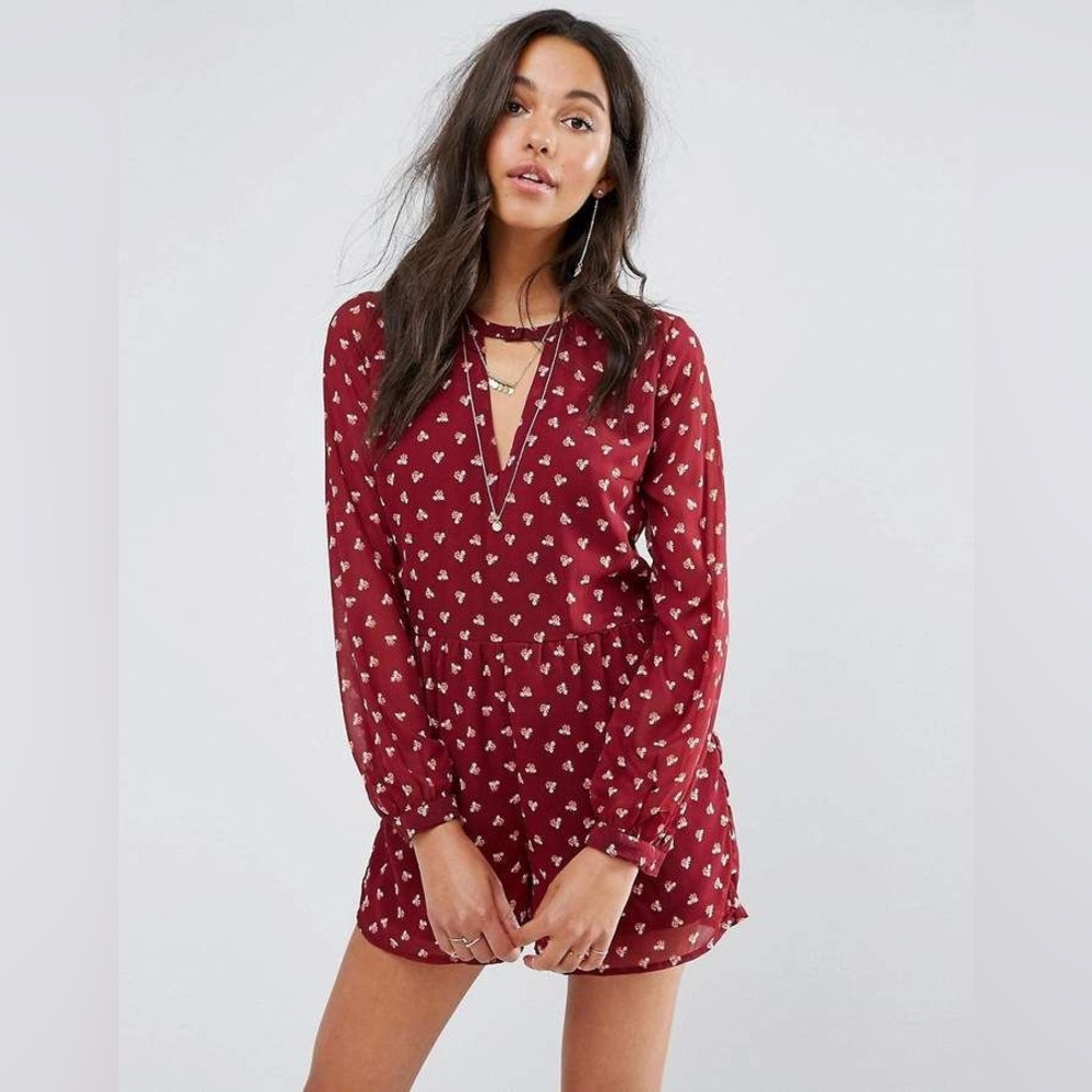 Abercrombie & Fitch Choker Neck Floral Romper Size 0